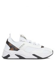 Guess Sneakersy Geniver2 FLPGE2 FAL12 Biały. Białe obuwie sportowe damskie Guess, ze skóry, bez zapięcia. Za 269.99 zł.
