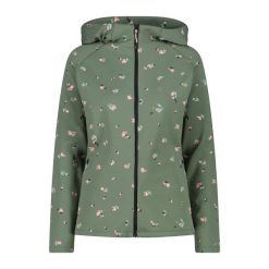 Damska kurtka wodoodporna CMP 4-way. Zielone kurtki sportowe damskie CMP, bez wzorów, z softshellu, bez kaptura. Za 347.00 zł.