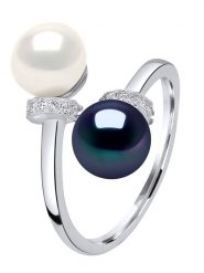 Mitzuko Srebrny pierścionek z perłami rozmiar: onesize. Szare pierścionki damskie Mitzuko, z cyrkonią, srebrne. Za 260.99 zł.