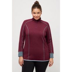 Damskie Koszulka stójka na suwak Slim Fit długi rękaw otwór na kciuk. Czerwone koszulki damskie Ulla Popken, plus size, bez wzorów, z elastanu, bez kołnierzyka, bez ramiączek. Za 225.99 zł.