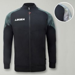 Kobieta Biegowa Kurtka Lekka Oddychająca Czarna-Zielona Tiffany. Czarne kurtki damskie LEGEA, xs, bez wzorów, z materiału, bez kaptura. Za 136.00 zł.