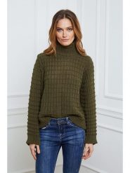 Joséfine Sweter w kolorze khaki rozmiar: M. Brązowe swetry klasyczne damskie Joséfine, m, ze splotem, bez kołnierzyka. Za 163.26 zł.