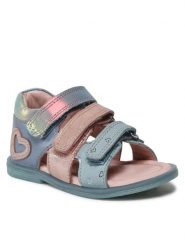 Lasocki Kids Sandały CI12-HAPPY-06 Niebieski. Niebieskie sandały dziewczęce Lasocki Kids, z nubiku, bez obcasa, bez zapięcia. Za 69.99 zł.
