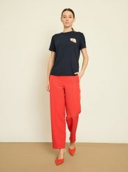 BGN Koszulka w kolorze granatowym rozmiar: 36. Niebieskie bluzki damskie BGN, bez wzorów, bez kołnierzyka, bez ramiączek. Za 56.99 zł.