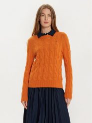 Tommy Hilfiger Sweter WW0WW43586 Pomarańczowy Regular Fit. Brązowe swetry klasyczne damskie Tommy Hilfiger, l, z wełny, bez kołnierzyka. Za 379.99 zł.