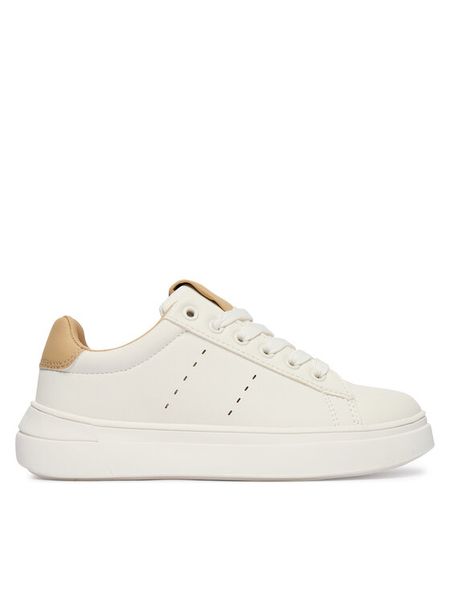 Calvin Klein Sneakersy Low Cut Lace-Up V3X9-83301-1355A M Biały. Białe buty sportowe dziewczęce Calvin Klein, bez wzorów, ze skóry, bez zapięcia. Za 259.99 zł.