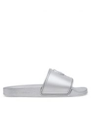 KARL LAGERFELD Klapki Kondo 2.0 KL80919M Srebrny. Szare klapki damskie KARL LAGERFELD, bez wzorów, z tworzywa sztucznego, bez obcasa, bez zapięcia. Za 239.99 zł.
