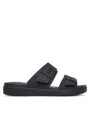 Crocs Klapki Brooklyn Buckle Low Low 211215 Czarny. Czarne klapki damskie Crocs, bez wzorów, z tworzywa sztucznego, bez obcasa, bez zapięcia. Za 159.99 zł.