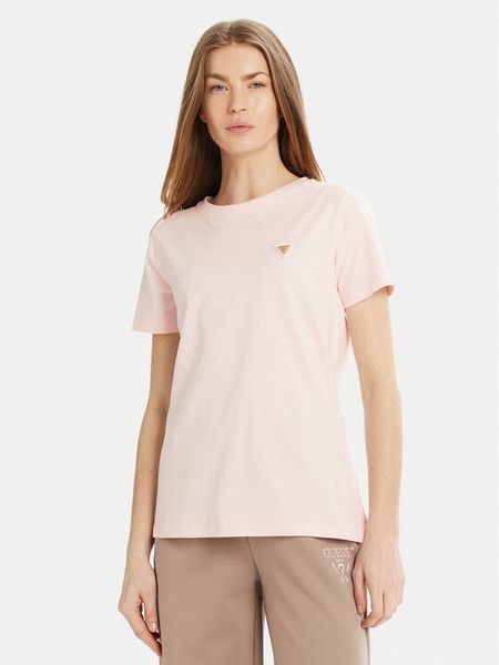 Guess T-Shirt V4YI09 J1314 Beżowy Regular Fit. Brązowe t-shirty damskie Guess, s, z aplikacjami, z bawełny, bez kołnierzyka. Za 79.99 zł.