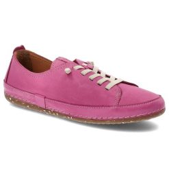 Różowe Półbuty Venezia Wygodne Buty Skórzane. Czerwone półbuty damskie Venezia, na wiosnę, bez wzorów, ze skóry, bez obcasa, bez zapięcia. Za 269.00 zł.