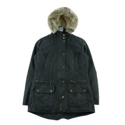 Second life - Barbour parka damska Kelsall woskowana - Stan bardzo dobry. Czarne parki damskie Barbour, l, bez kaptura. Za 425.96 zł.
