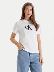 Calvin Klein Jeans T-Shirt Graphic LV044E215G Biały Regular Fit. Białe t-shirty damskie Calvin Klein Jeans, s, bez wzorów, z bawełny, bez kołnierzyka. Za 199.99 zł.