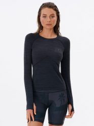 Rip Curl Koszulka sportowa "VaporCool" w kolorze antracytowo-granatowym rozmiar: L/XL. Czarne koszulki sportowe damskie Rip Curl, l, bez wzorów, bez ramiączek, outdoorowe. Za 65.85 zł.