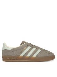 Adidas Sneakersy Gazelle Indoor JR2430 Szary. Szare obuwie sportowe damskie Adidas, ze skóry, bez zapięcia. Za 529.99 zł.