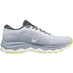 Buty do biegania damskie Mizuno J1GD210203. Niebieskie obuwie sportowe damskie Mizuno, z materiału, bez zapięcia, do biegania. Za 384.80 zł.