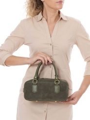 Lia Biassoni Skórzana torebka "Suede" w kolorze oliwkowym - 27 x 14 x 12 cm rozmiar: onesize. Zielone torebki klasyczne damskie Lia Biassoni, z materiału, przez ramię, bez dodatków. Za 260.99 zł.