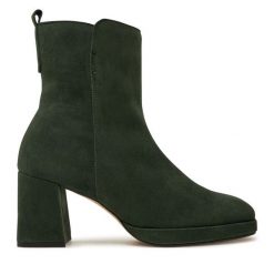 Botki Gabor. Zielone botki damskie Gabor, bez obcasa, na słupku, bez zapięcia. Za 759.99 zł.