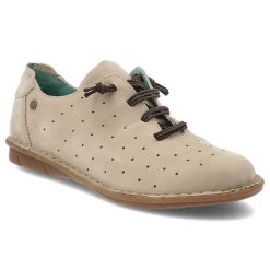 Półbuty damskie Maciejka, skórzane zamszowe na płaskiej podeszwie z dziurkami, beż brudny, P6810. Brązowe półbuty damskie Maciejka, na lato, bez wzorów, z jeansu, bez obcasa, na płaskiej podeszwie, bez zapięcia. Za 199.00 zł.