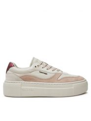 Calvin Klein Sneakersy Ff Cupsole Lace Up W/Ml Mix M HW0HW02125 Beżowy. Brązowe obuwie sportowe damskie Calvin Klein, ze skóry, bez zapięcia. W wyprzedaży za 319.99 zł.