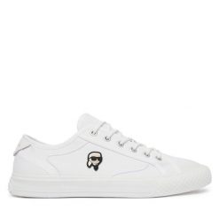 Trampki KARL LAGERFELD. Białe trampki damskie KARL LAGERFELD, bez wzorów, bez zapięcia. Za 631.99 zł.