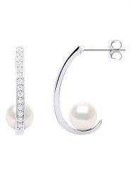 Pearl Addict Srebrne kolczyki-wkrętki z perłami rozmiar: onesize. Szare kolczyki damskie Pearl Addict, z cyrkonią, srebrne. Za 263.53 zł.
