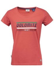 DOLOMITE Koszulka "Gard" w kolorze czerwonym rozmiar: S. Czerwone bluzki damskie Dolomite, s, bez wzorów, z bawełny, bez kołnierzyka, bez ramiączek. Za 70.24 zł.