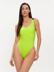 Calvin Klein Swimwear Strój kąpielowy KW0KW02576 Zielony. Zielone stroje jednoczęściowe Calvin Klein Swimwear, bez wzorów, z syntetyku. Za 279.99 zł.