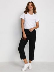 Kaffe Spodnie w kolorze czarnym rozmiar: 44. Czarne spodnie materiałowe damskie Kaffe, bez wzorów, z materiału. Za 126.99 zł.