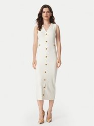 MICHAEL Michael Kors Sukienka dzianinowa MT683J25ZV Kremowy Slim Fit. Białe sukienki damskie MICHAEL Michael Kors, bez wzorów, z dzianiny, bez ramiączek. Za 1,239.00 zł.
