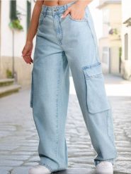 Jeansy baggy - niebieski. Niebieskie jeansy damskie Sinsay. W wyprzedaży za 32.99 zł.