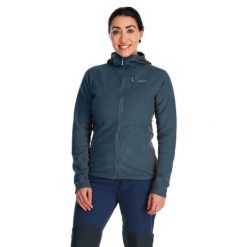 Bluza polarowa damska Rab Capacitor Hoody z kapturem. Zielone bluzy damskie RAB, bez wzorów, z polaru, z kapturem. Za 314.99 zł.