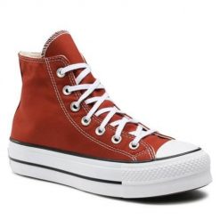 Buty do chodzenia damskie Converse Chuck Taylor All Star Lift Platform Canvas. Fioletowe obuwie sportowe casual damskie Converse, z materiału, bez zapięcia. Za 382.15 zł.