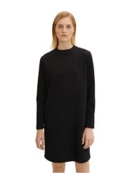Tom Tailor Sukienka codzienna 1034555 Czarny Regular Fit. Czarne sukienki damskie Tom Tailor, bez wzorów, z syntetyku, bez ramiączek. Za 319.99 zł.