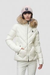 BLAUER Alicia Biała kurtka damska Short Jackets. Białe kurtki damskie Blauer USA, s, bez wzorów, z futra, bez kaptura. W wyprzedaży za 1,159.99 zł.
