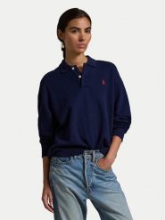 Polo Ralph Lauren Bluza 211947966007 Granatowy Relaxed Fit. Niebieskie bluzy damskie Polo Ralph Lauren, xs, bez wzorów, z bawełny, bez kaptura. Za 859.99 zł.