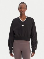 Adidas Bluza Stadium KC4980 Czarny Loose Fit. Czarne bluzy damskie Adidas, s, bez wzorów, z bawełny, bez kaptura. Za 279.99 zł.