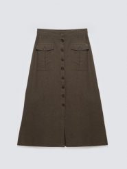 Spódnica damska lniana midi khaki Roliana 303. Zielone spódnice damskie Big Star, na co dzień, l, bez wzorów, z tkaniny, midi. Za 229.99 zł.