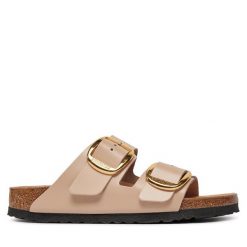 Klapki Birkenstock. Czerwone klapki damskie Birkenstock, bez wzorów, bez obcasa, bez zapięcia. Za 489.99 zł.