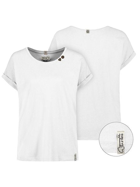 Sublevel Koszulka w kolorze białym rozmiar: XS. Białe koszulki damskie Sublevel, xs, bez wzorów, bez kołnierzyka, bez ramiączek. Za 43.99 zł.