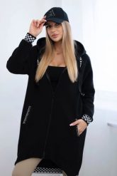 Bluza na suwak z kapturem czarna. Czarne bluzy damskie KESI, l, bez wzorów, z bawełny, z kapturem. Za 355.46 zł.