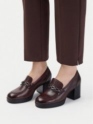 Lasocki Półbuty CEO-WB-ROSA-43 Bordowy. Czerwone czółenka damskie Lasocki, bez wzorów, ze skóry, bez obcasa, na obcasie, bez zapięcia. Za 249.99 zł.