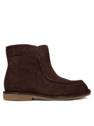 Bronx Botki 47645-OC Brązowy. Brązowe botki damskie Bronx, ze skóry, bez obcasa, na płaskiej podeszwie, bez zapięcia. Za 539.99 zł.