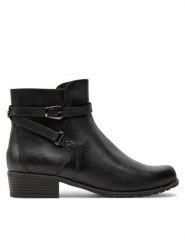 Caprice Botki 9-25308-43 Czarny. Czarne botki damskie Caprice, ze skóry, bez obcasa, na płaskiej podeszwie, bez zapięcia. Za 499.99 zł.