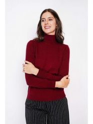 ASSUILI Golf w kolorze bordowym rozmiar: 38. Czerwone golfy damskie Assuili, bez wzorów, bez ramiączek. Za 108.99 zł.