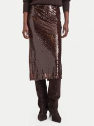Rinascimento Spódnica midi CFC0020440002 Brązowy ciemny Regular Fit. Brązowe spódnice damskie Rinascimento, s, bez wzorów, z syntetyku, midi. Za 516.99 zł.