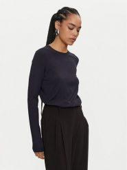 Calvin Klein Sweter K20K207681 Granatowy Regular Fit. Niebieskie swetry klasyczne damskie Calvin Klein, s, z wiskozy, bez kołnierzyka. Za 249.99 zł.