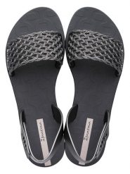 Ipanema Sandały w kolorze antracytowym rozmiar: 40. Czarne sandały damskie Ipanema, bez wzorów, z otwartym noskiem, bez obcasa, bez zapięcia. Za 70.24 zł.