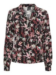 Vero Moda Bluzka "Lana" w kolorze czarnym ze wzorem rozmiar: XS. Czarne bluzki damskie Vero Moda, xs, bez wzorów, z wiskozy, bez kołnierzyka, bez ramiączek. Za 52.79 zł.