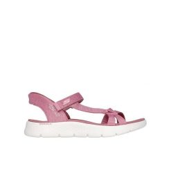 Sandały SKECHERS SLIP-INS GO WALK FLEX Rose. Fioletowe sandały damskie Skechers, bez wzorów, z tkaniny, bez obcasa, bez zapięcia. Za 248.99 zł.