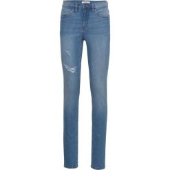 Dżinsy "authentik-stretch" SKINNY bonprix niebieski. Niebieskie jeansy damskie bonprix, z jeansu. Za 89.99 zł.